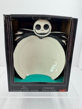 Zak! Disney Jack Skellington Ceramic Treat Dish Nightmare Before Christmas 5”